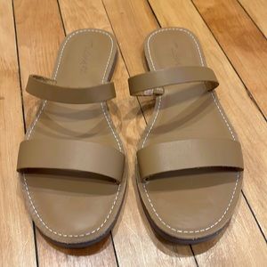 Cognac two strap sandals